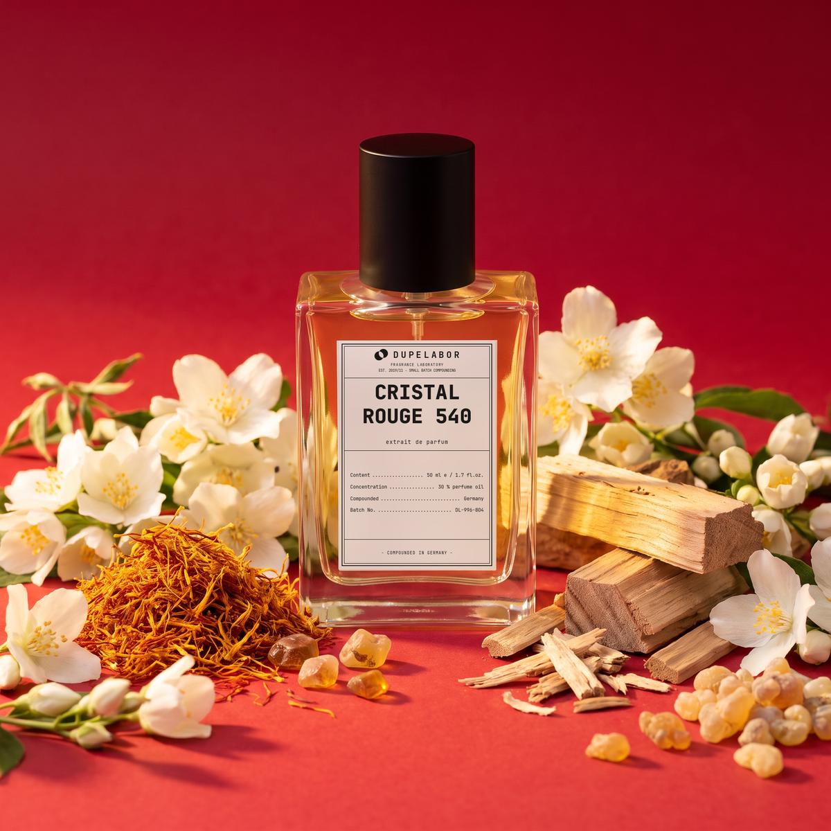 Duftnoten von Cristal Rouge 540 – Duftzwilling zu Baccarat Rouge 540